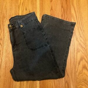 Elegant Charcoal Women's Flare Jeans